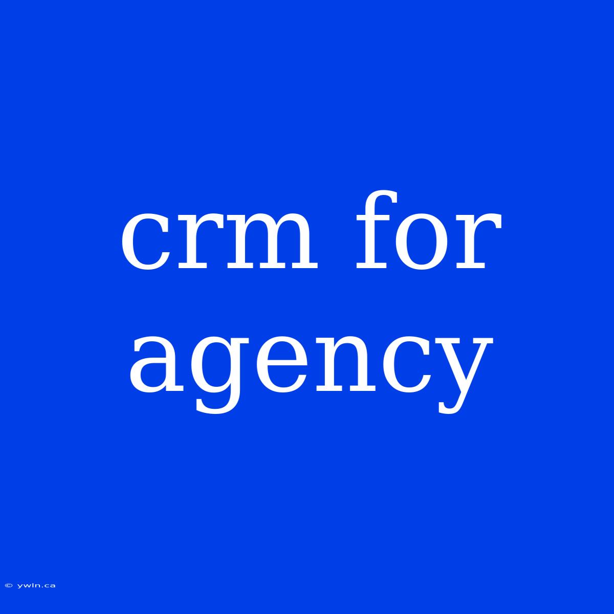 Crm For Agency