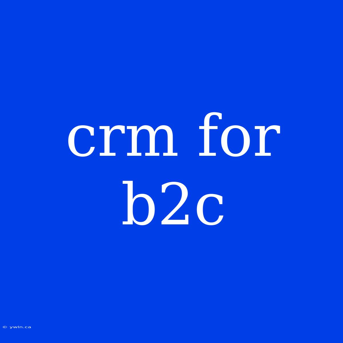 Crm For B2c