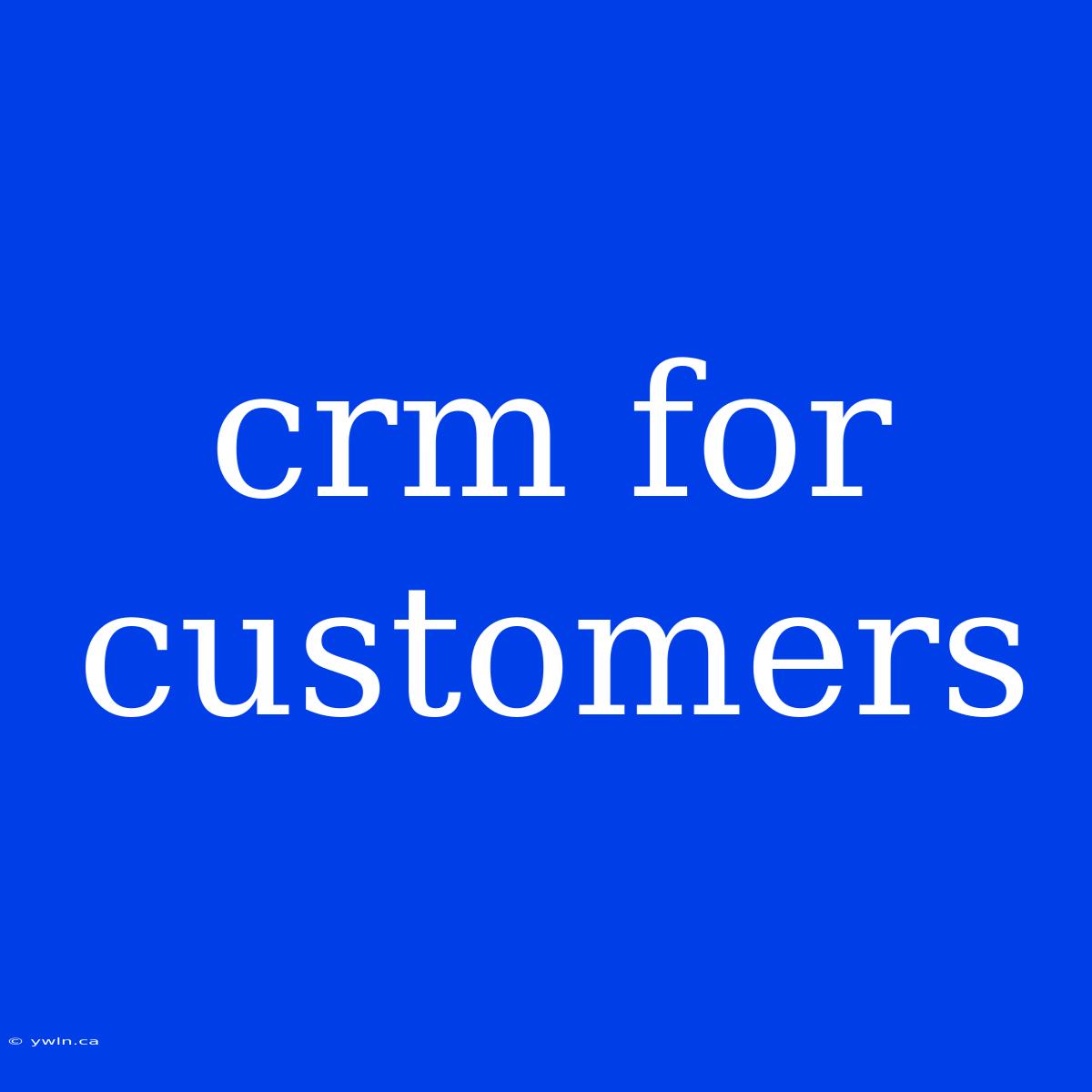 Crm For Customers