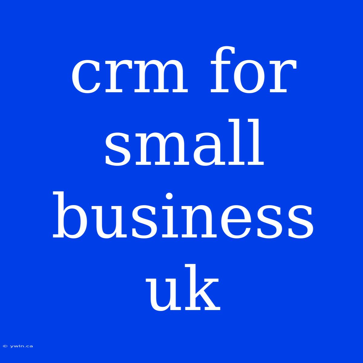 Crm For Small Business Uk