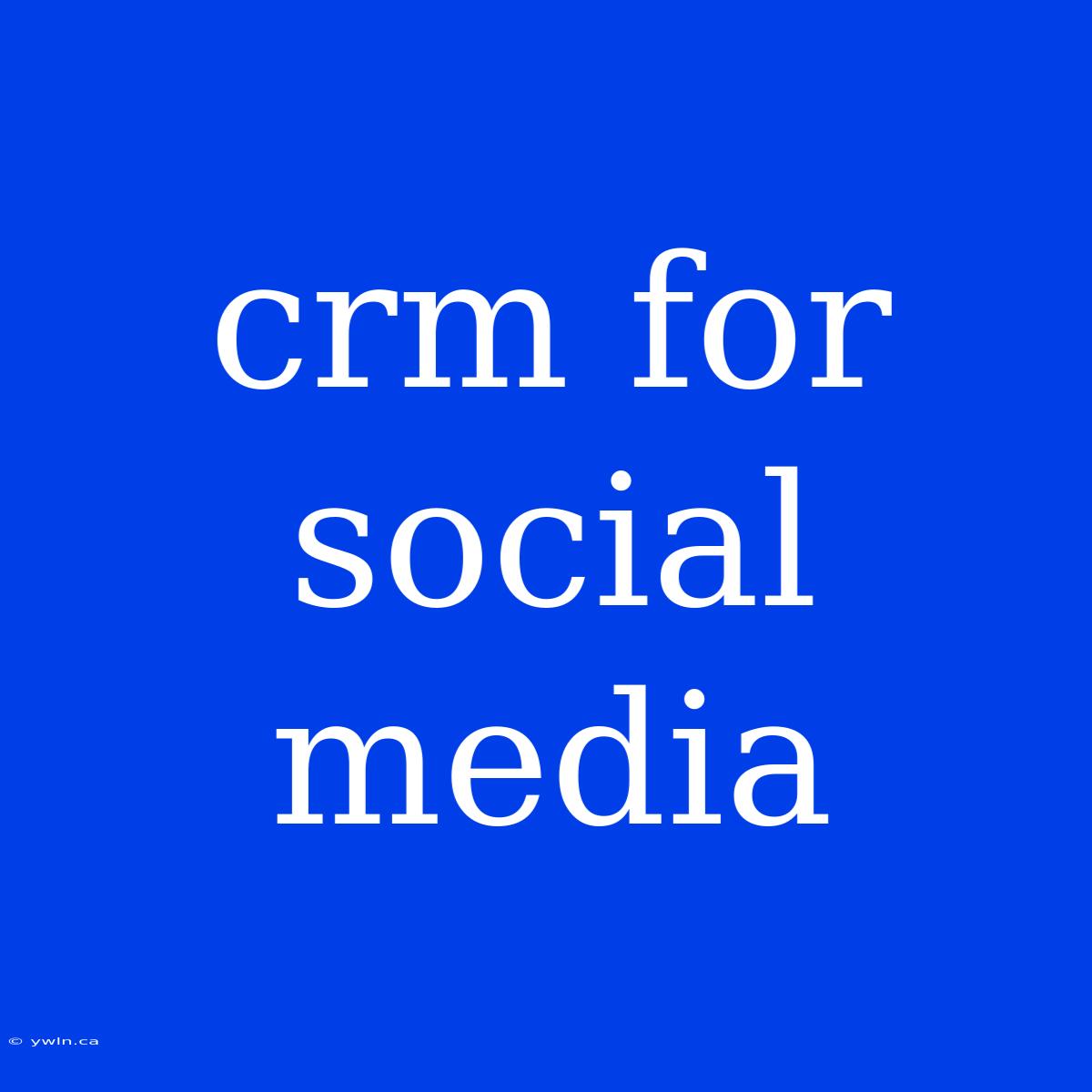 Crm For Social Media