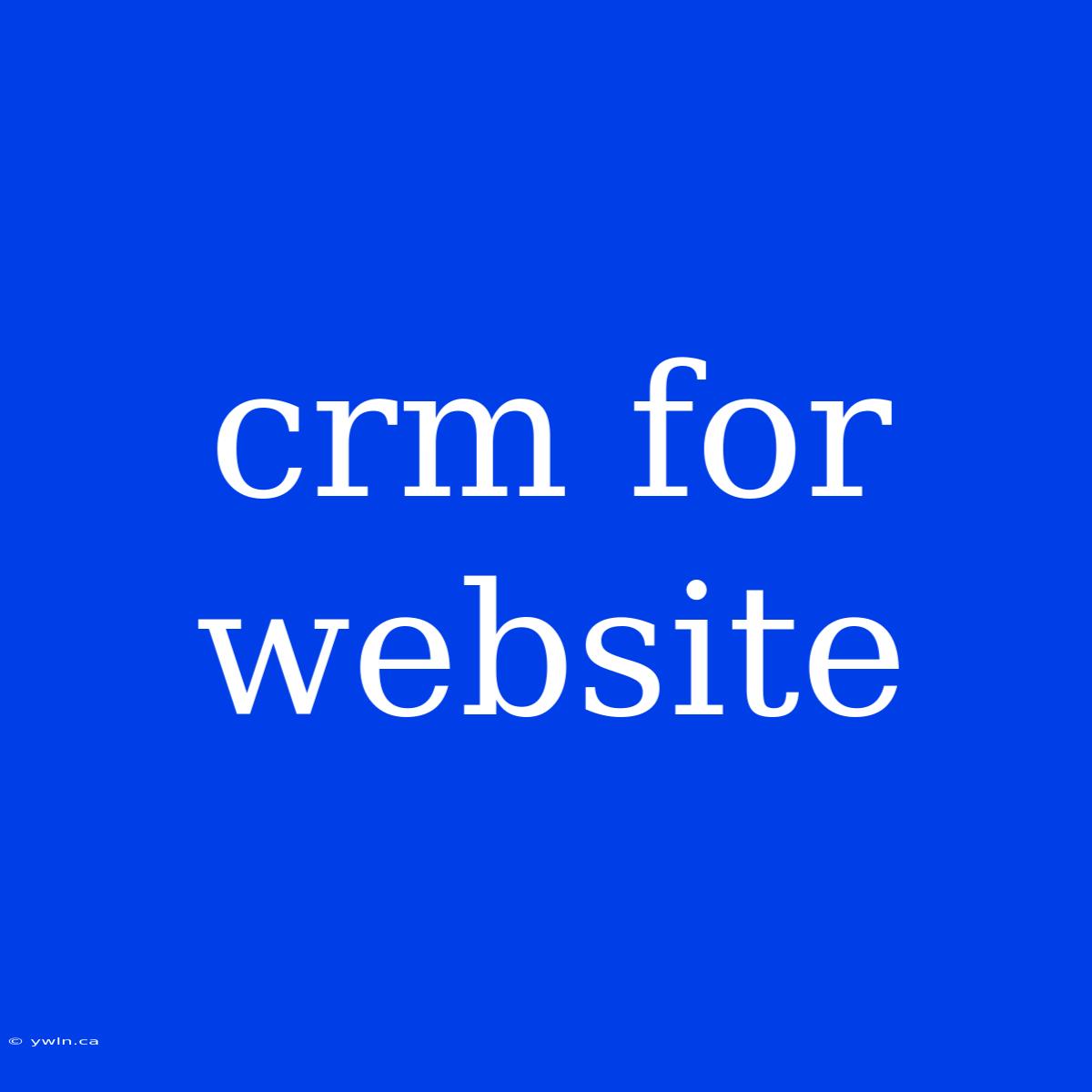 Crm For Website