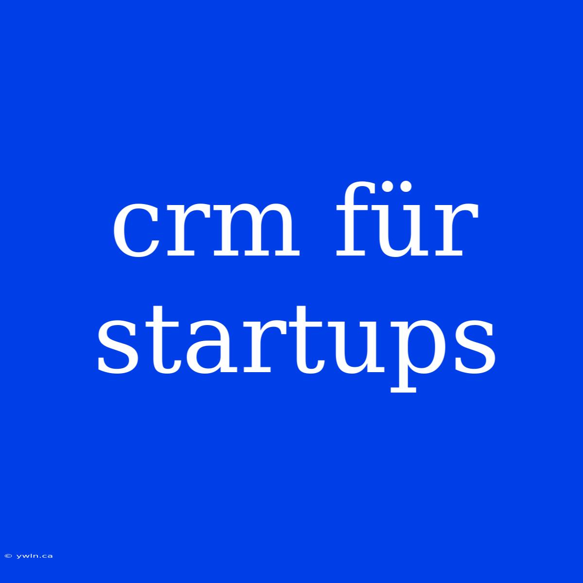 Crm Für Startups