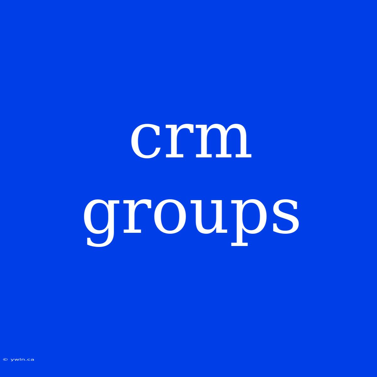 Crm Groups