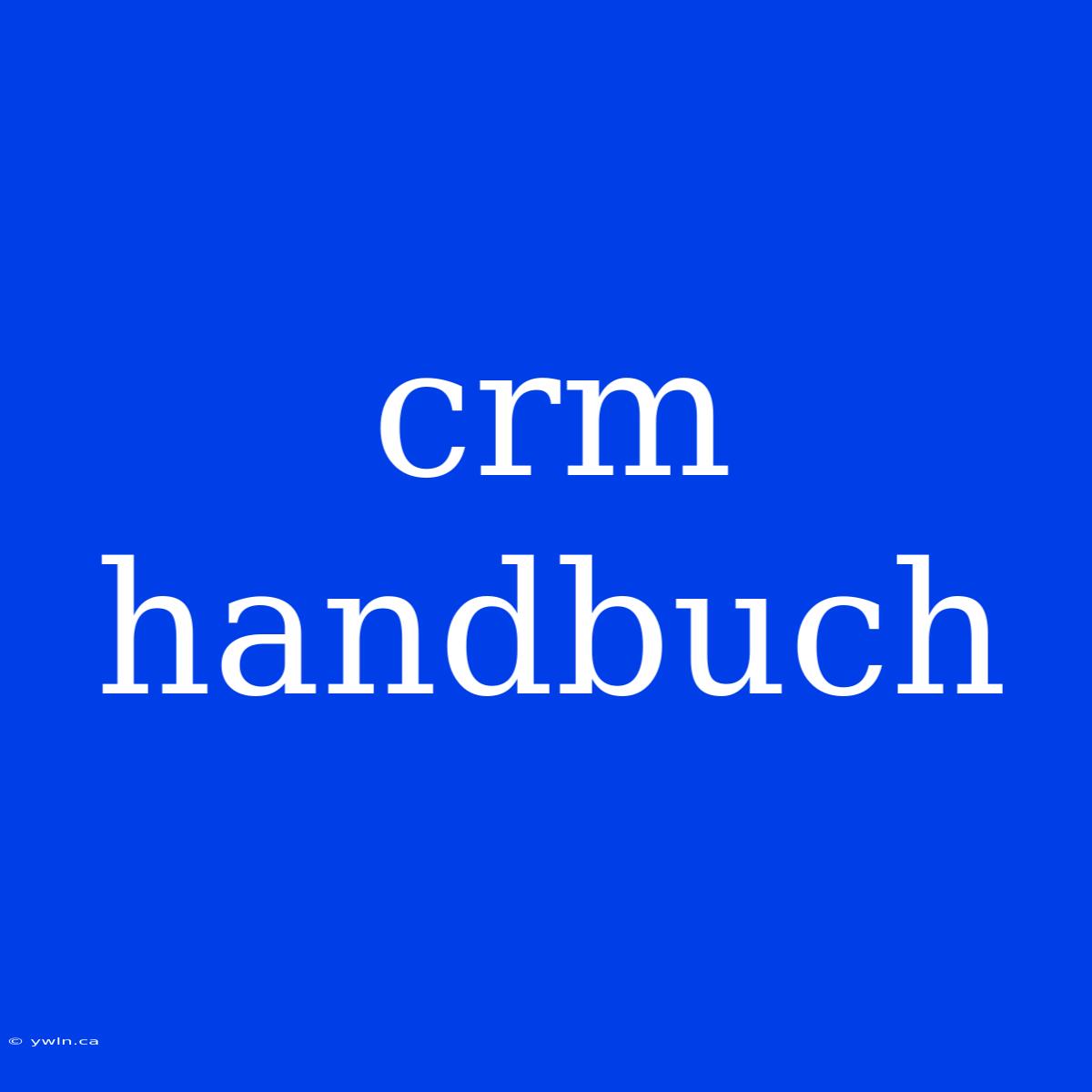 Crm Handbuch