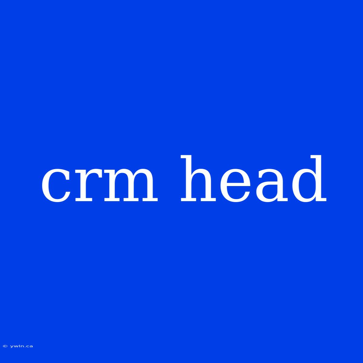 Crm Head