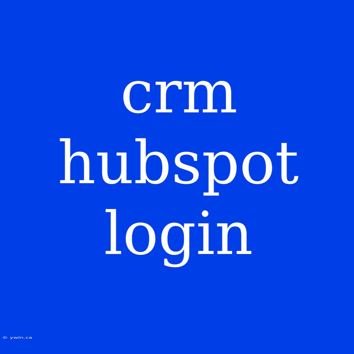 Crm Hubspot Login