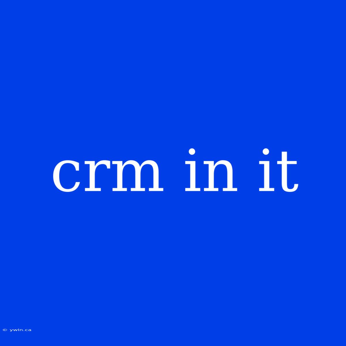 Crm In It