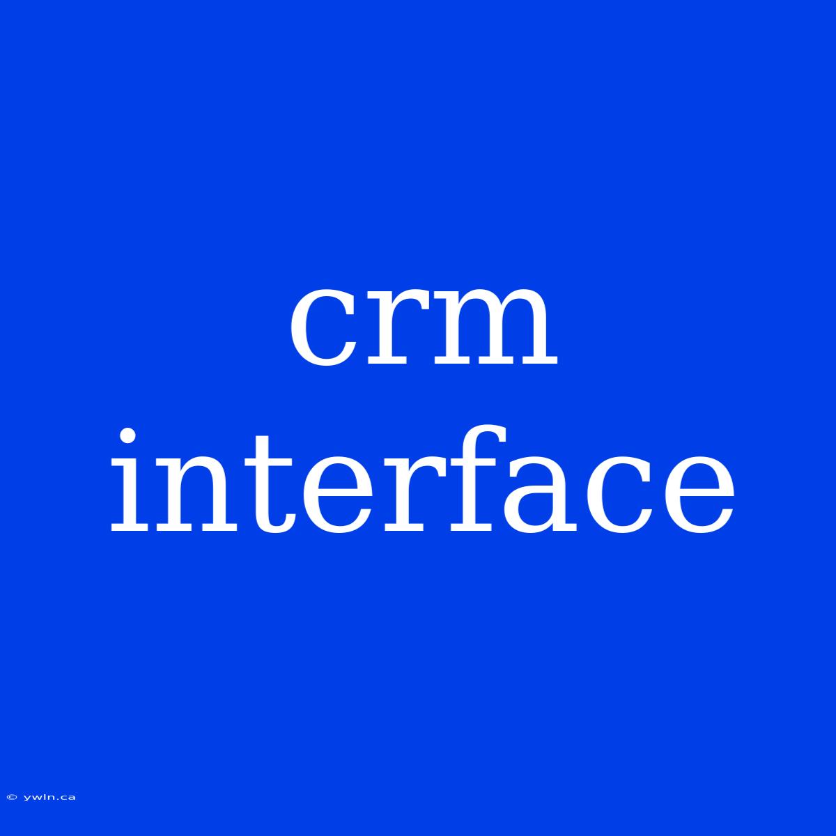 Crm Interface