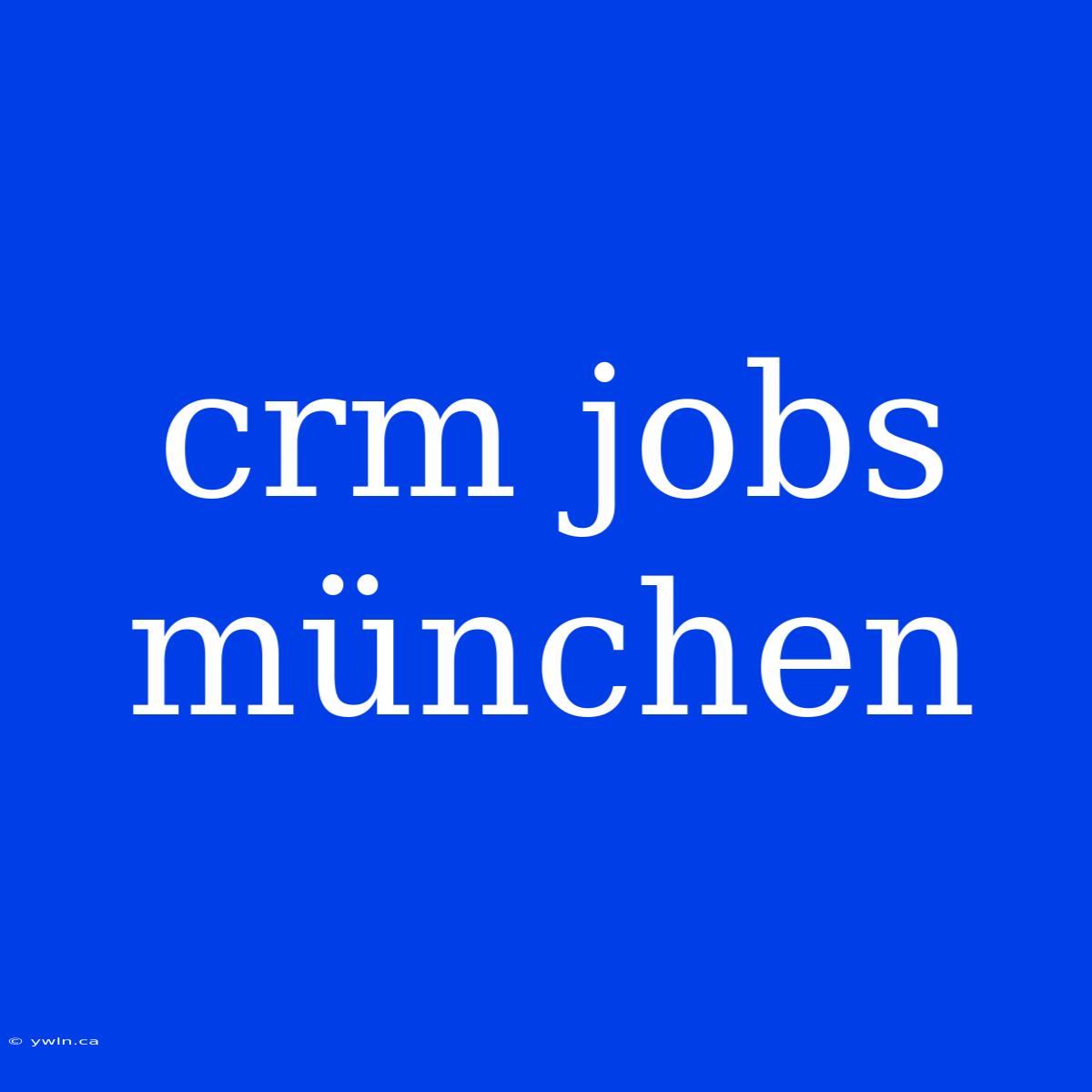 Crm Jobs München