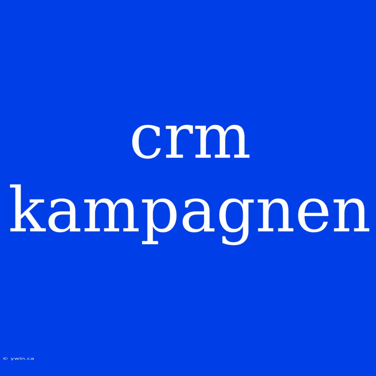 Crm Kampagnen