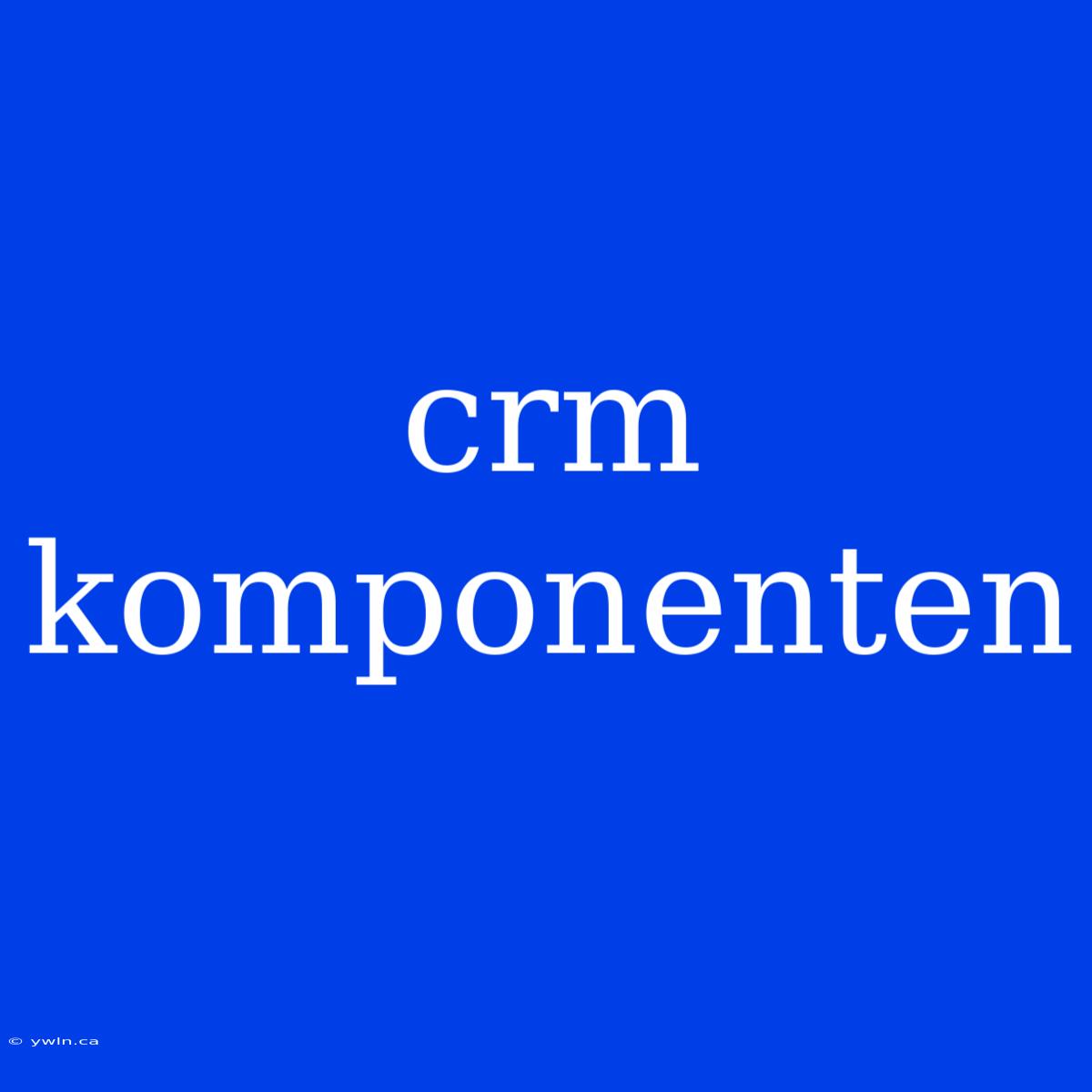 Crm Komponenten