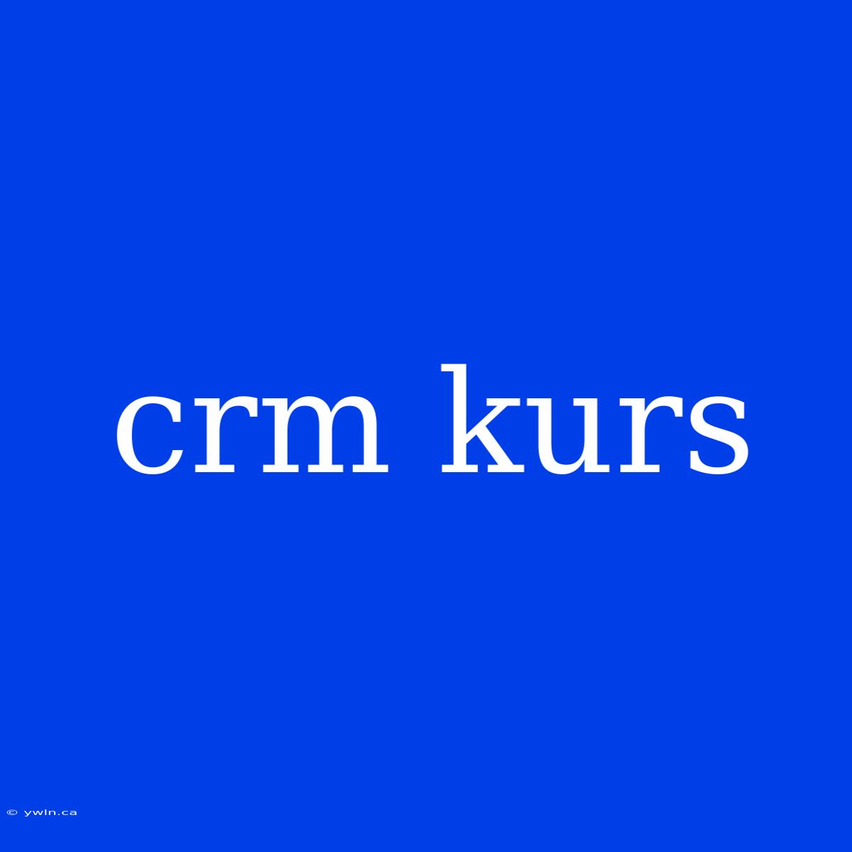 Crm Kurs