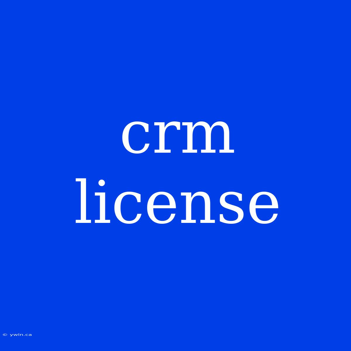 Crm License