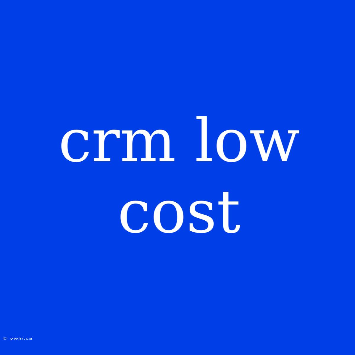 Crm Low Cost