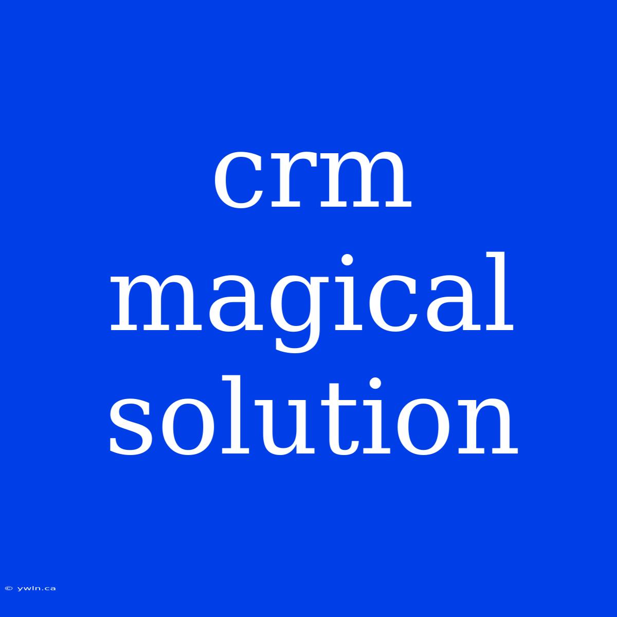 Crm Magical Solution