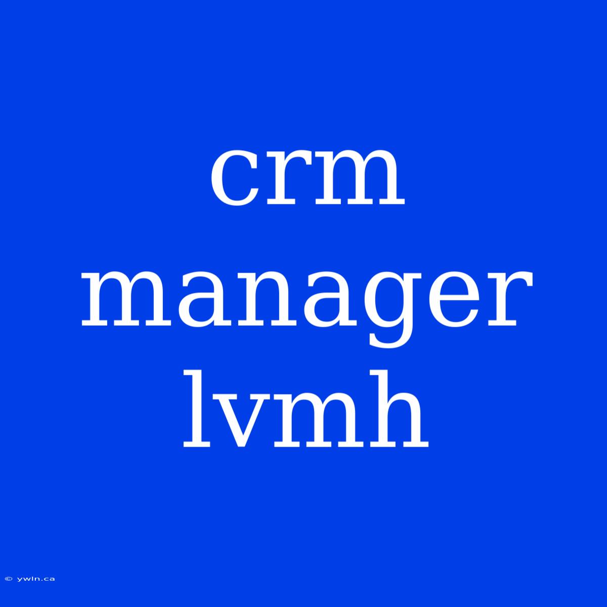 Crm Manager Lvmh