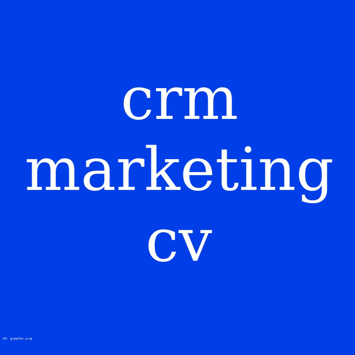 Crm Marketing Cv