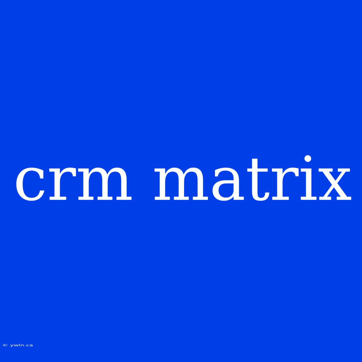 Crm Matrix