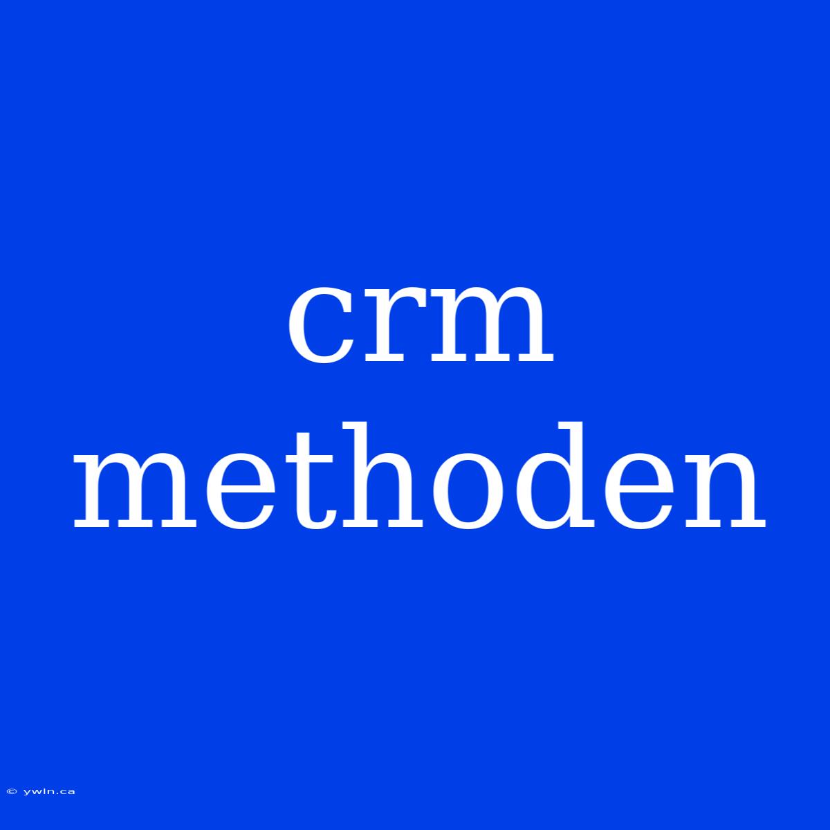 Crm Methoden