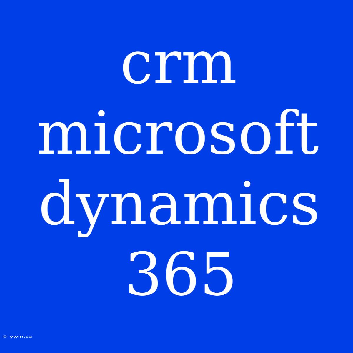 Crm Microsoft Dynamics 365