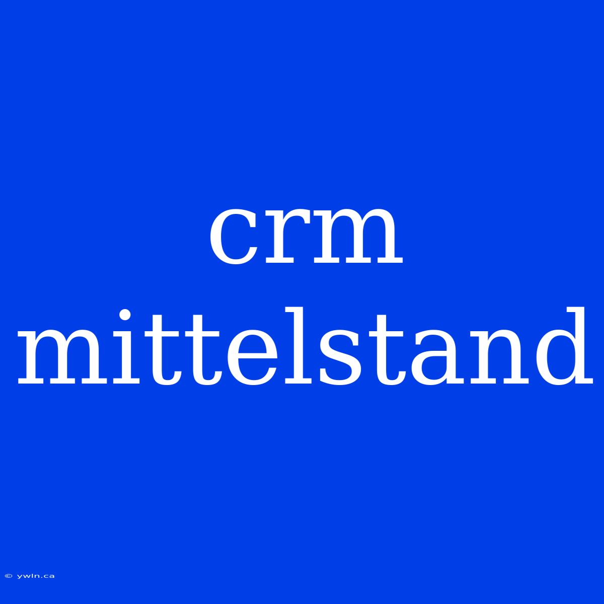 Crm Mittelstand