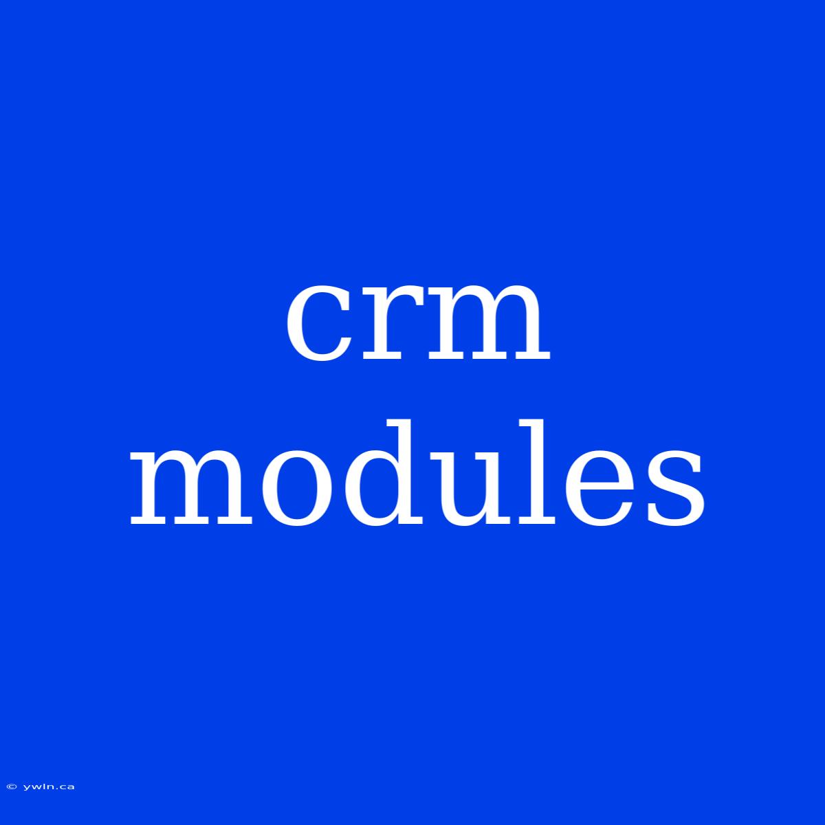 Crm Modules