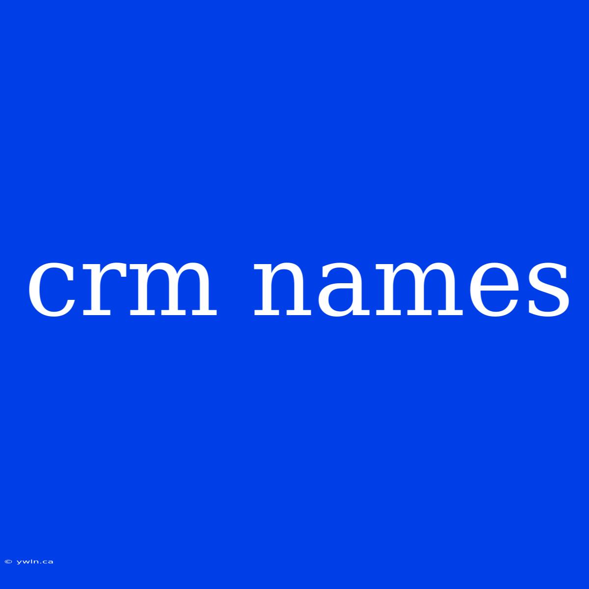 Crm Names