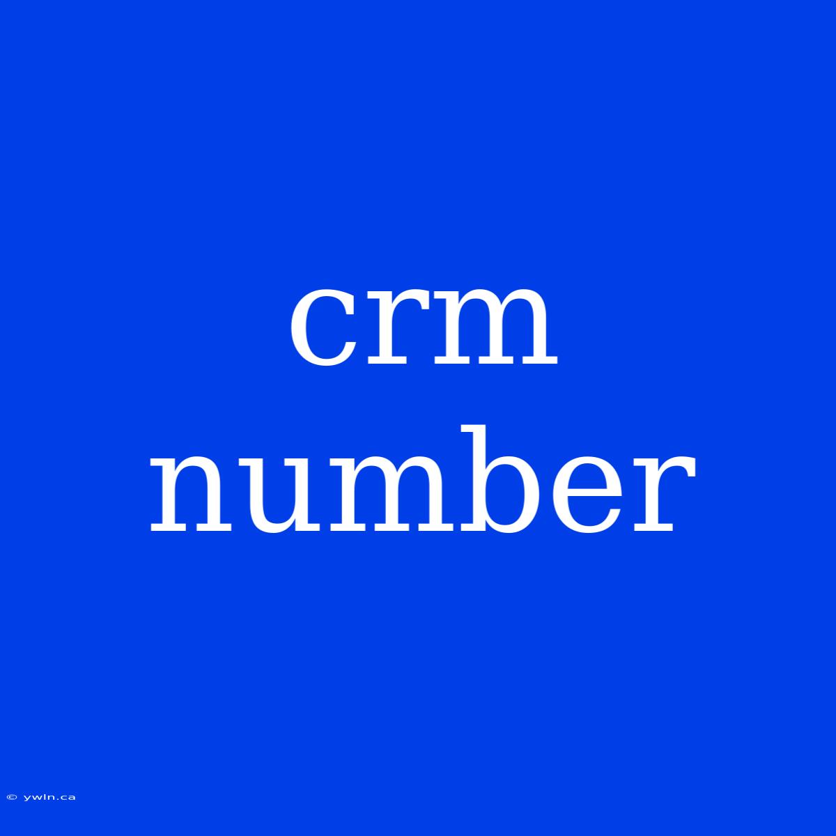 Crm Number