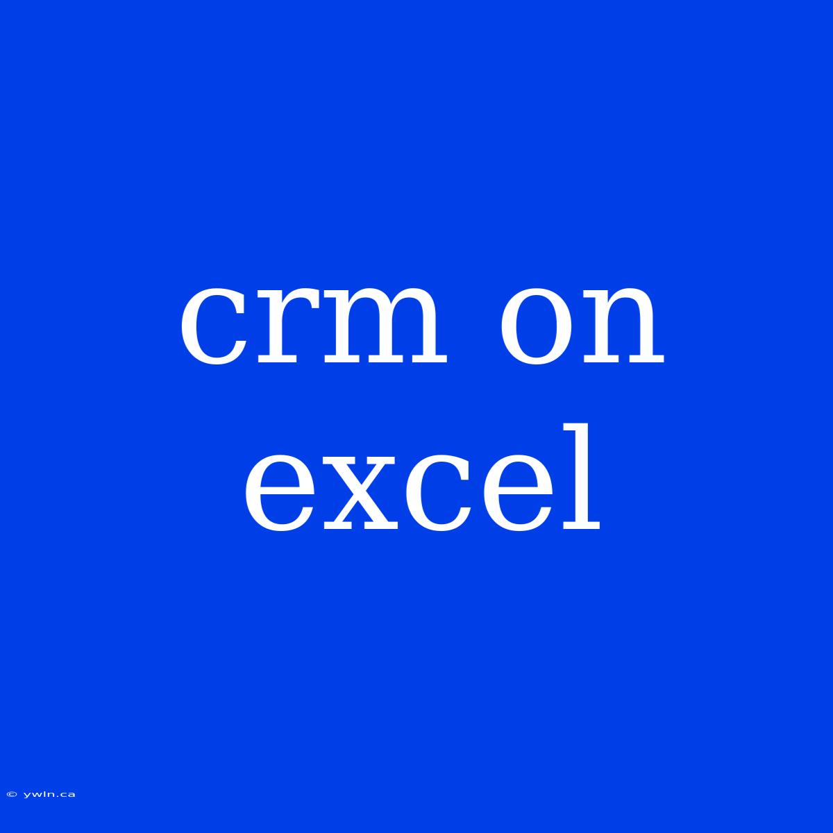 Crm On Excel