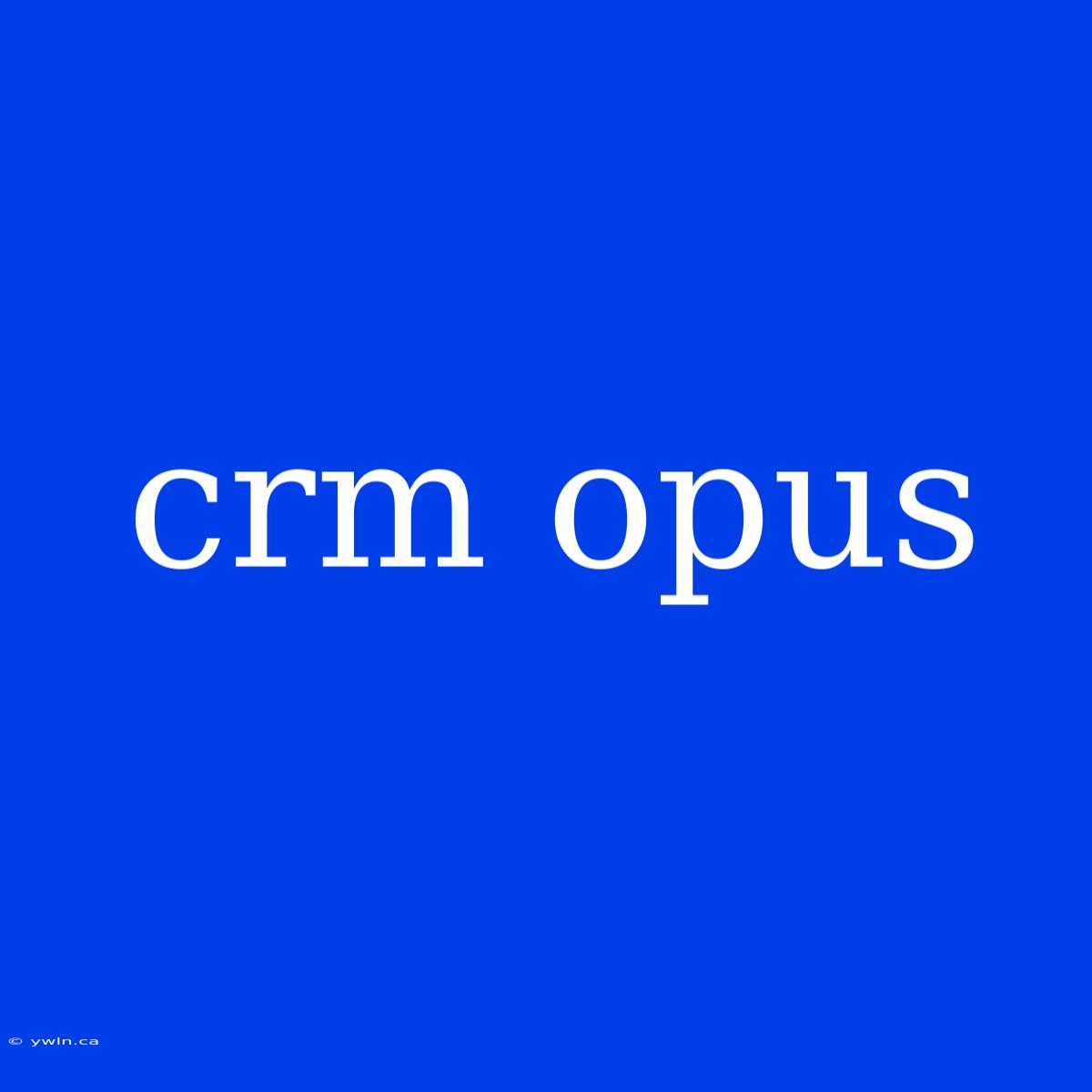 Crm Opus