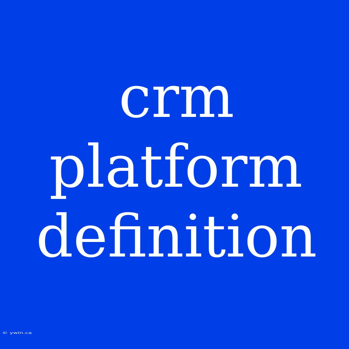 Crm Platform Definition