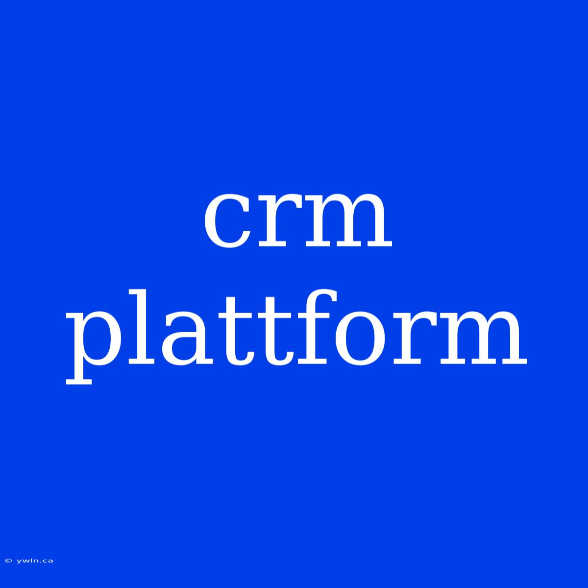 Crm Plattform