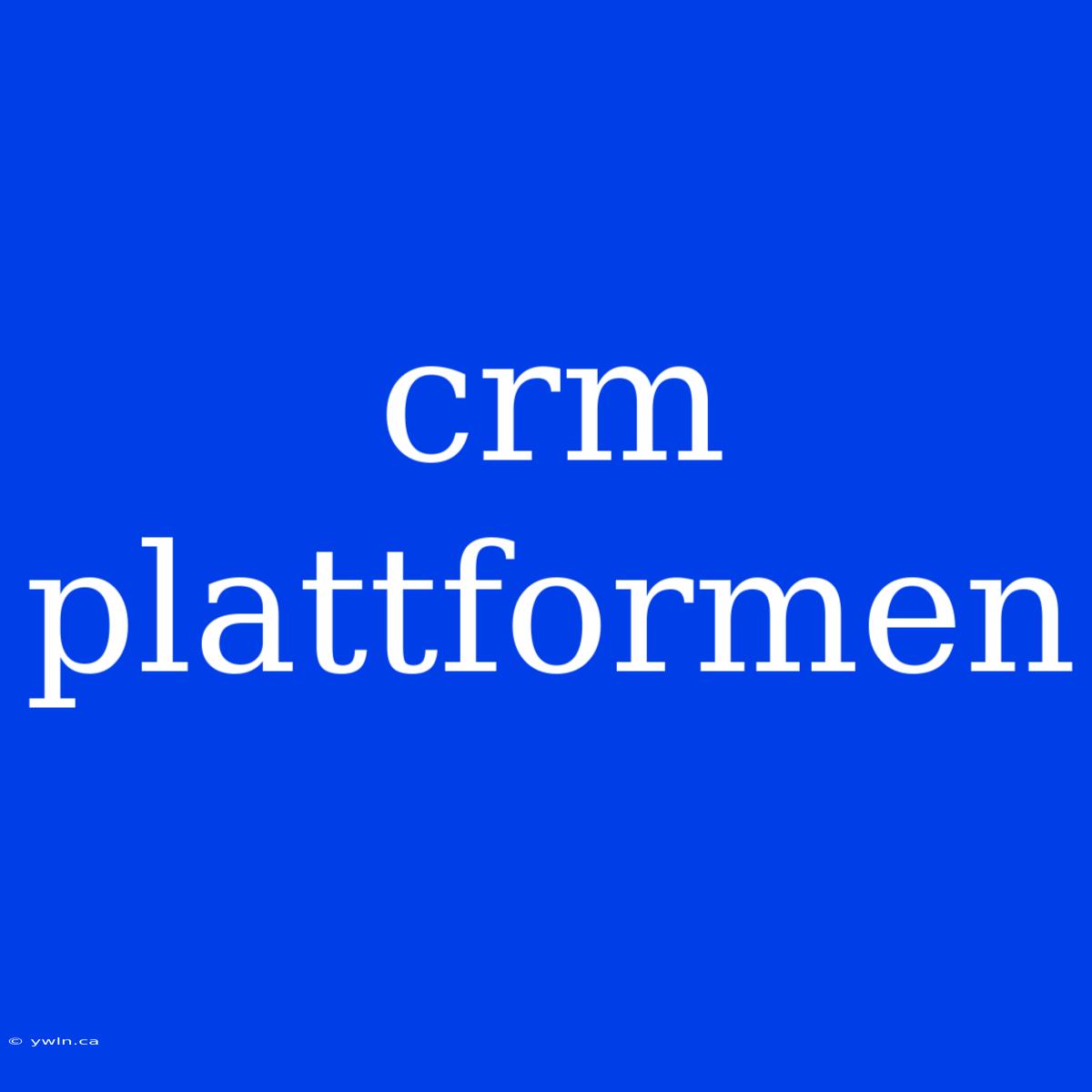 Crm Plattformen