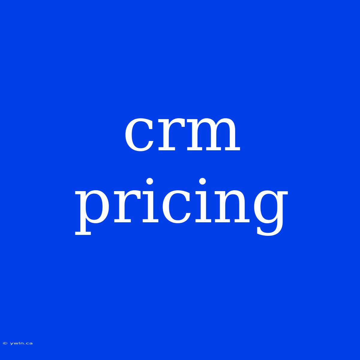 Crm Pricing