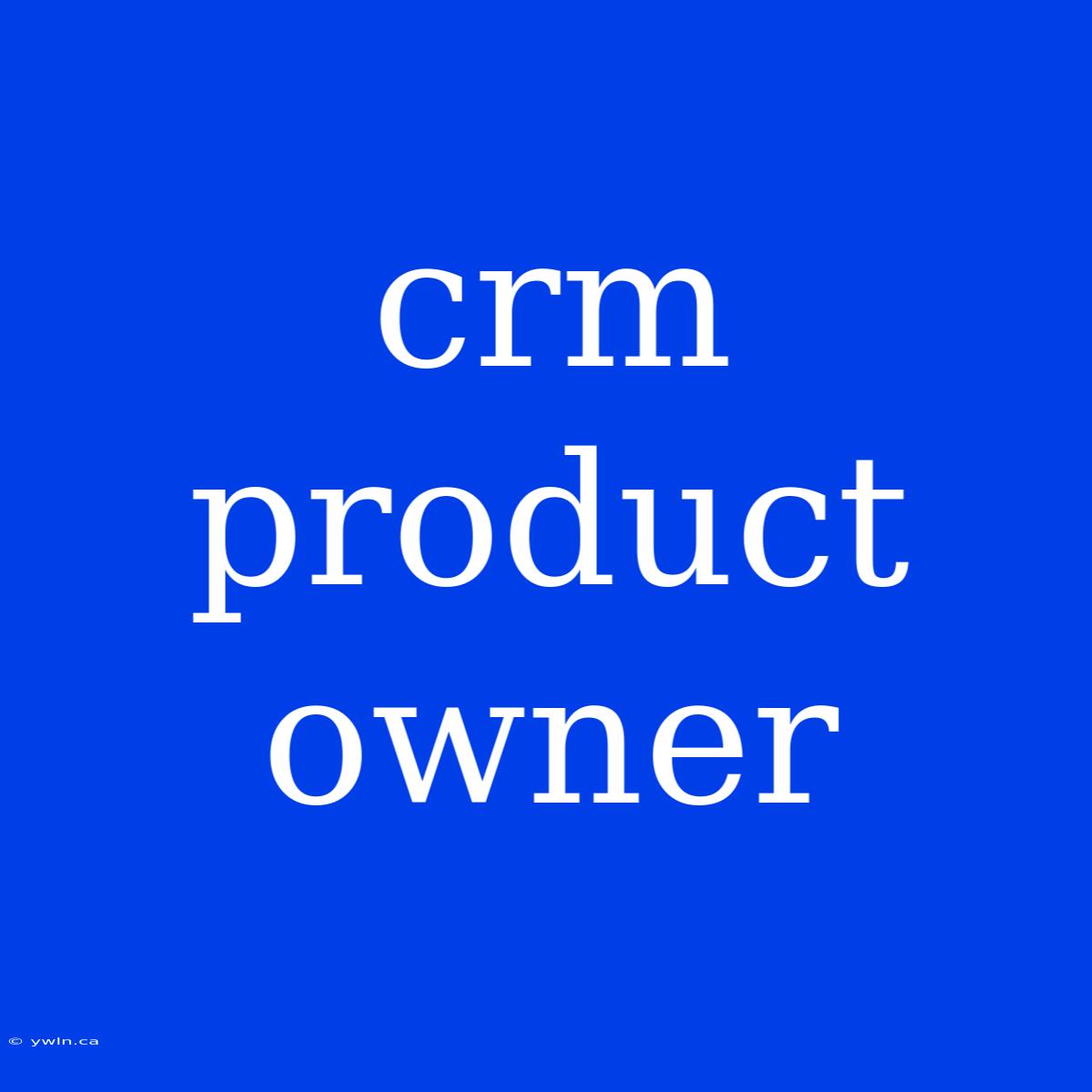 Crm Product Owner