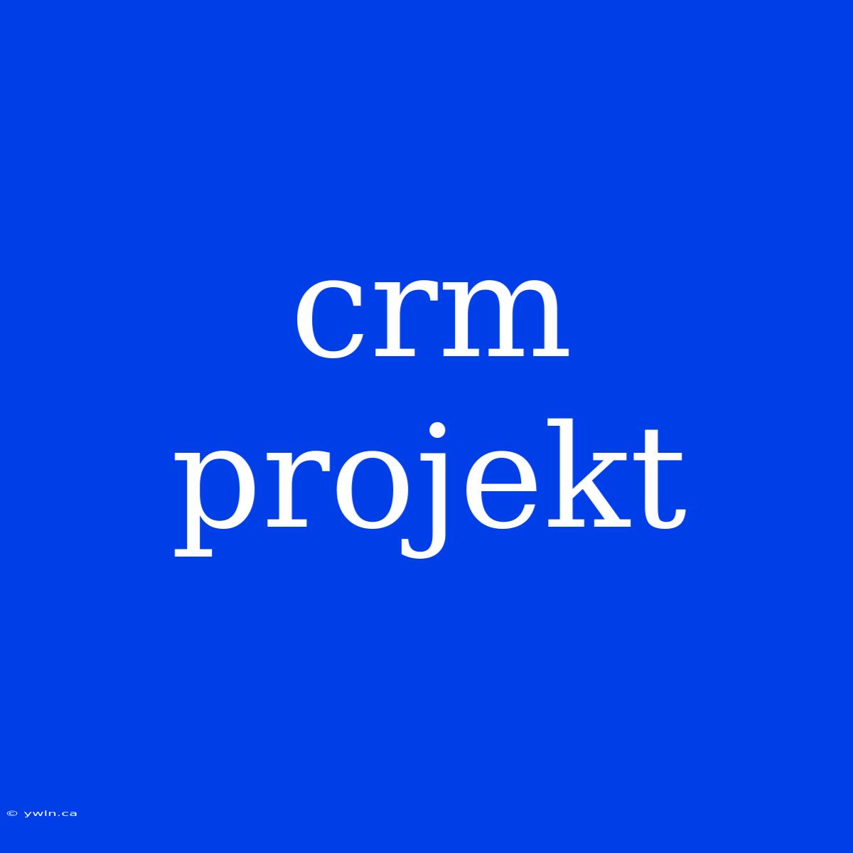 Crm Projekt