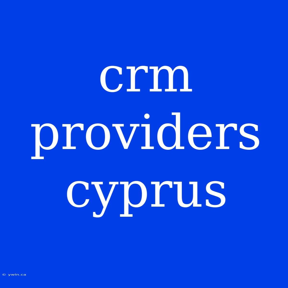 Crm Providers Cyprus