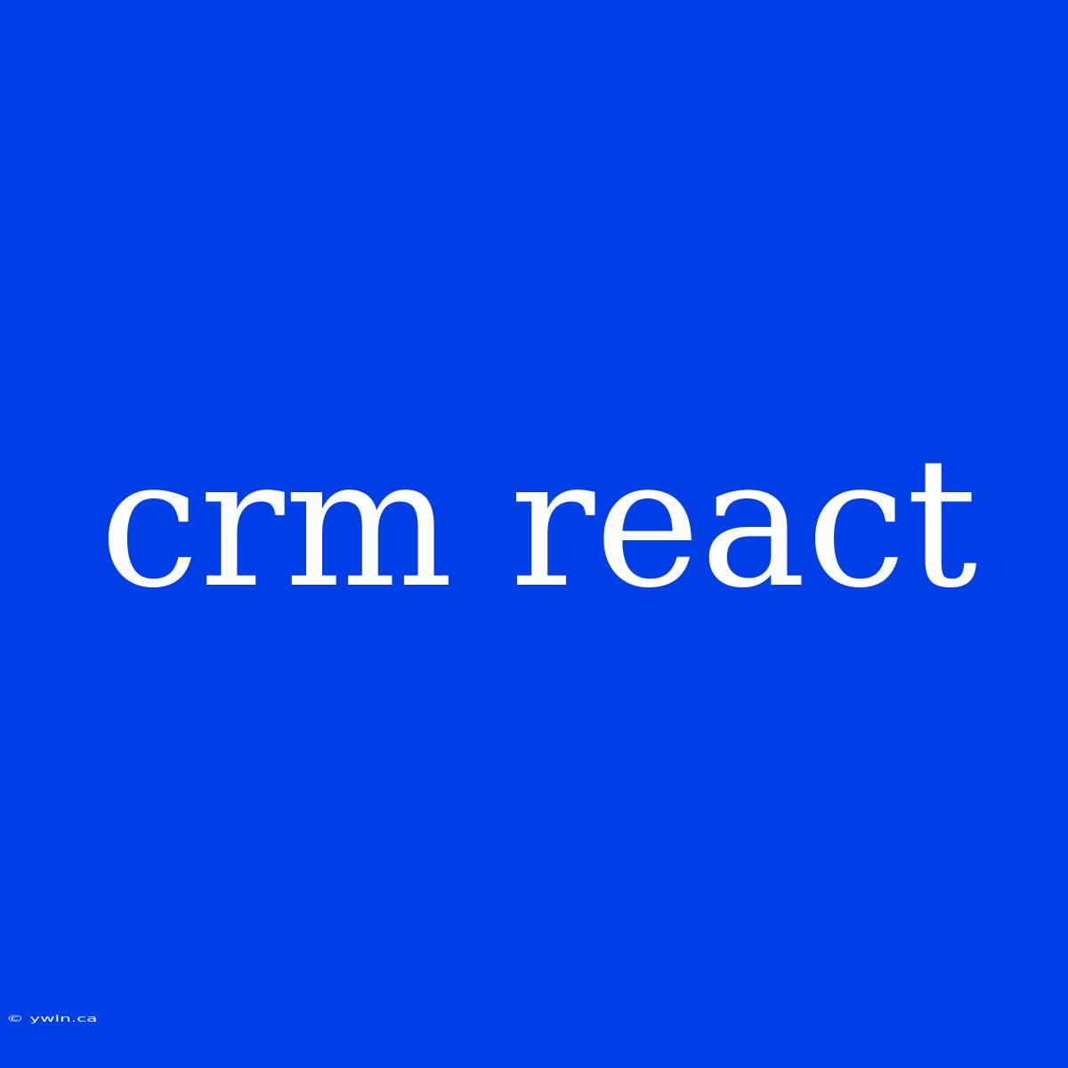 Crm React