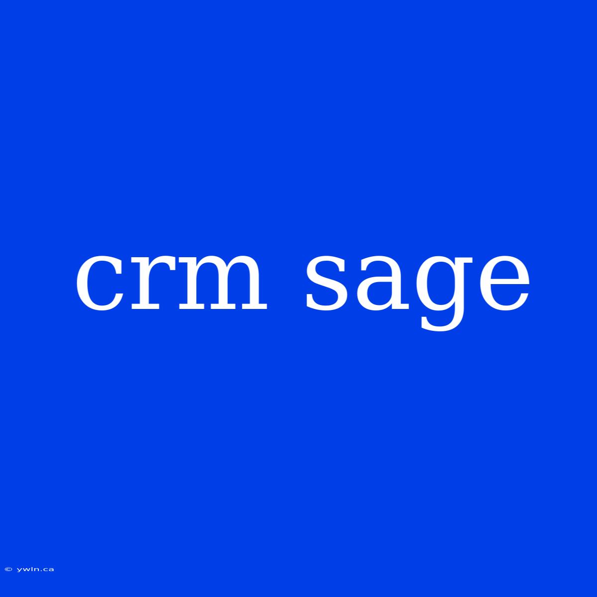 Crm Sage