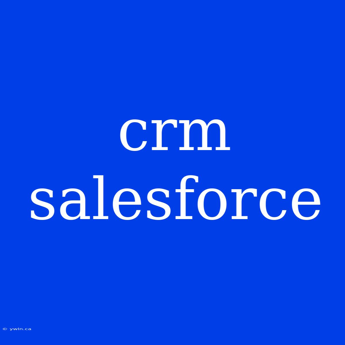 Crm Salesforce