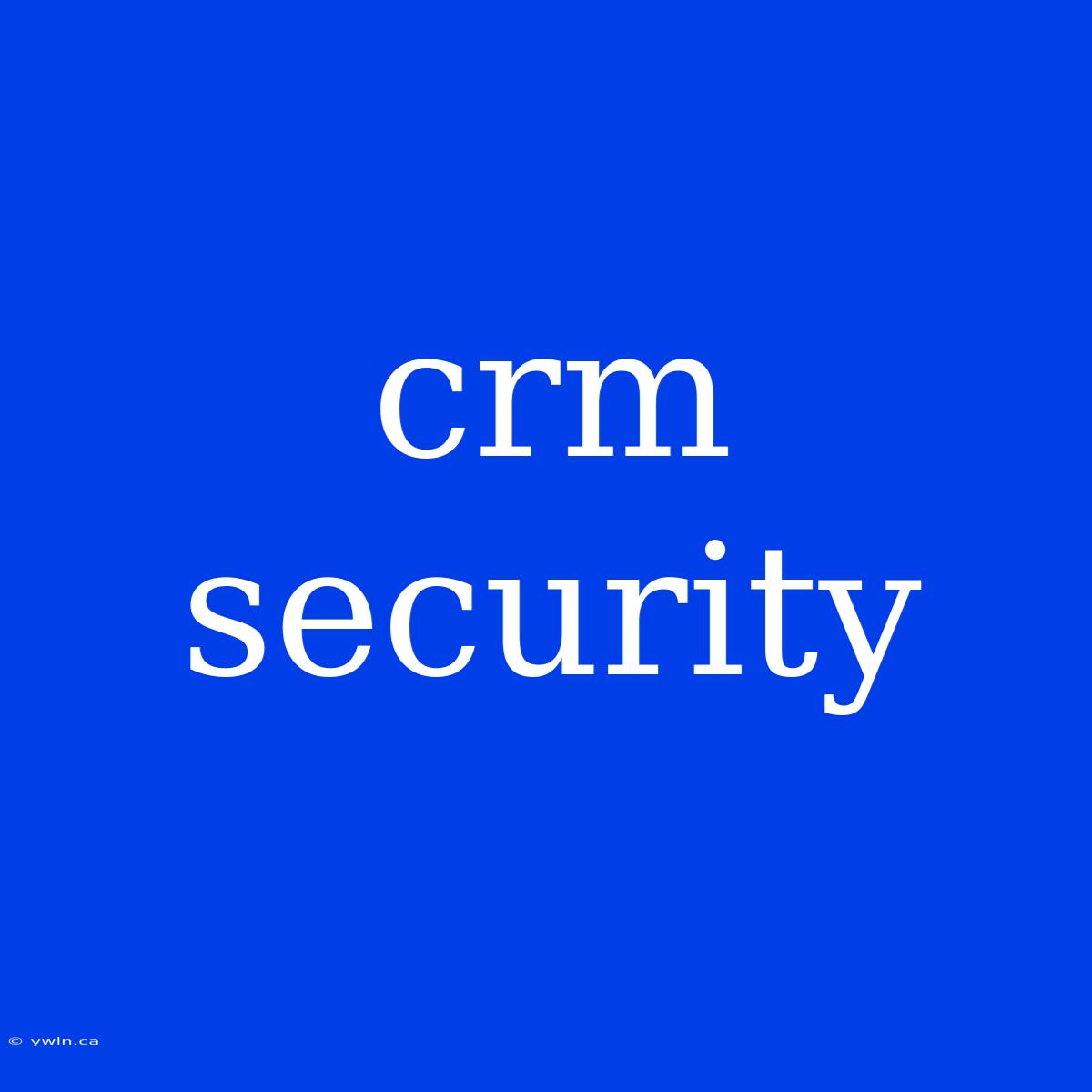 Crm Security