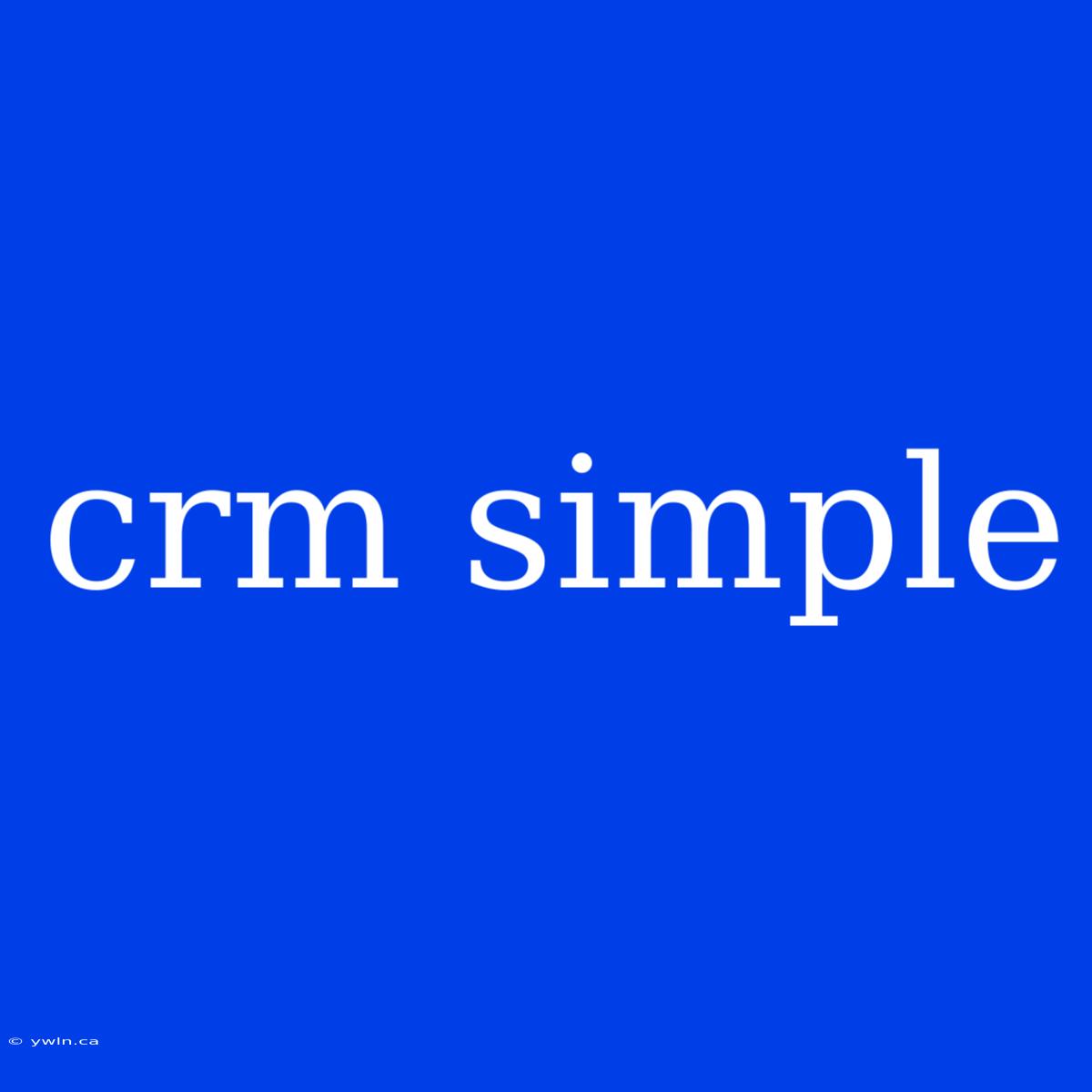 Crm Simple