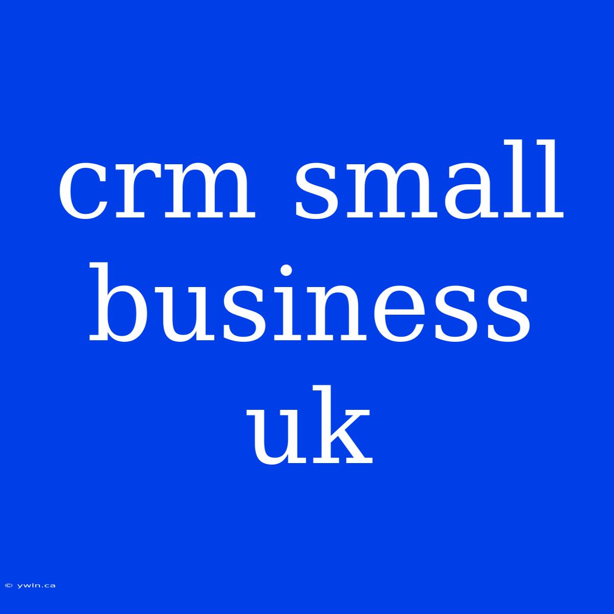 Crm Small Business Uk