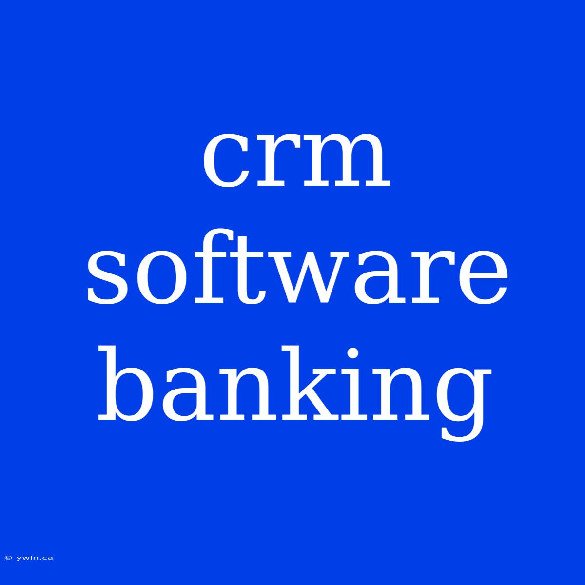 Crm Software Banking