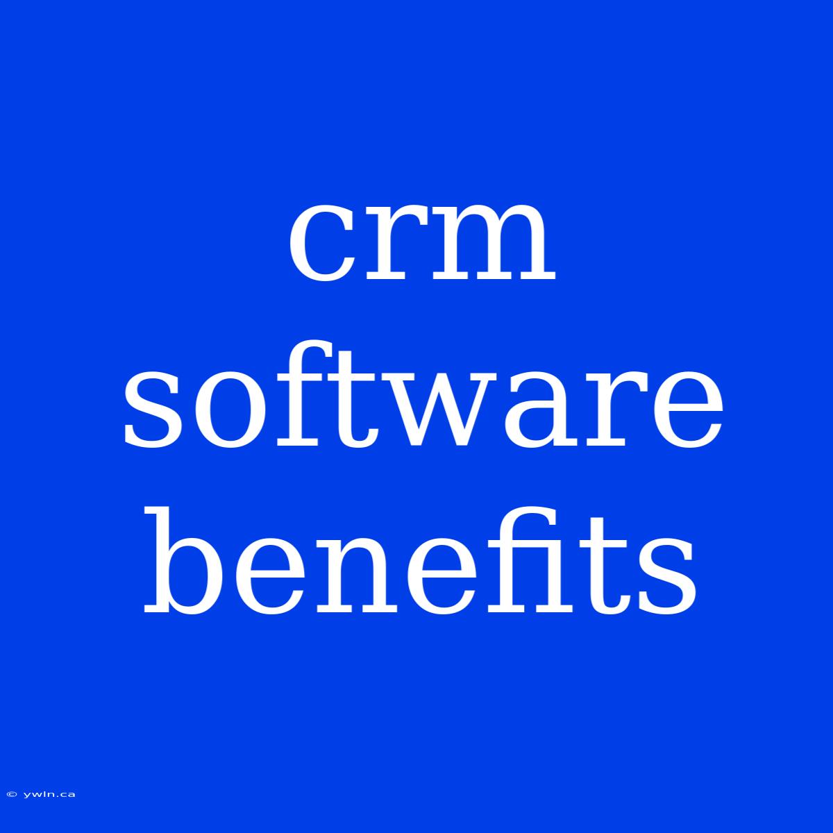 Crm Software Benefits