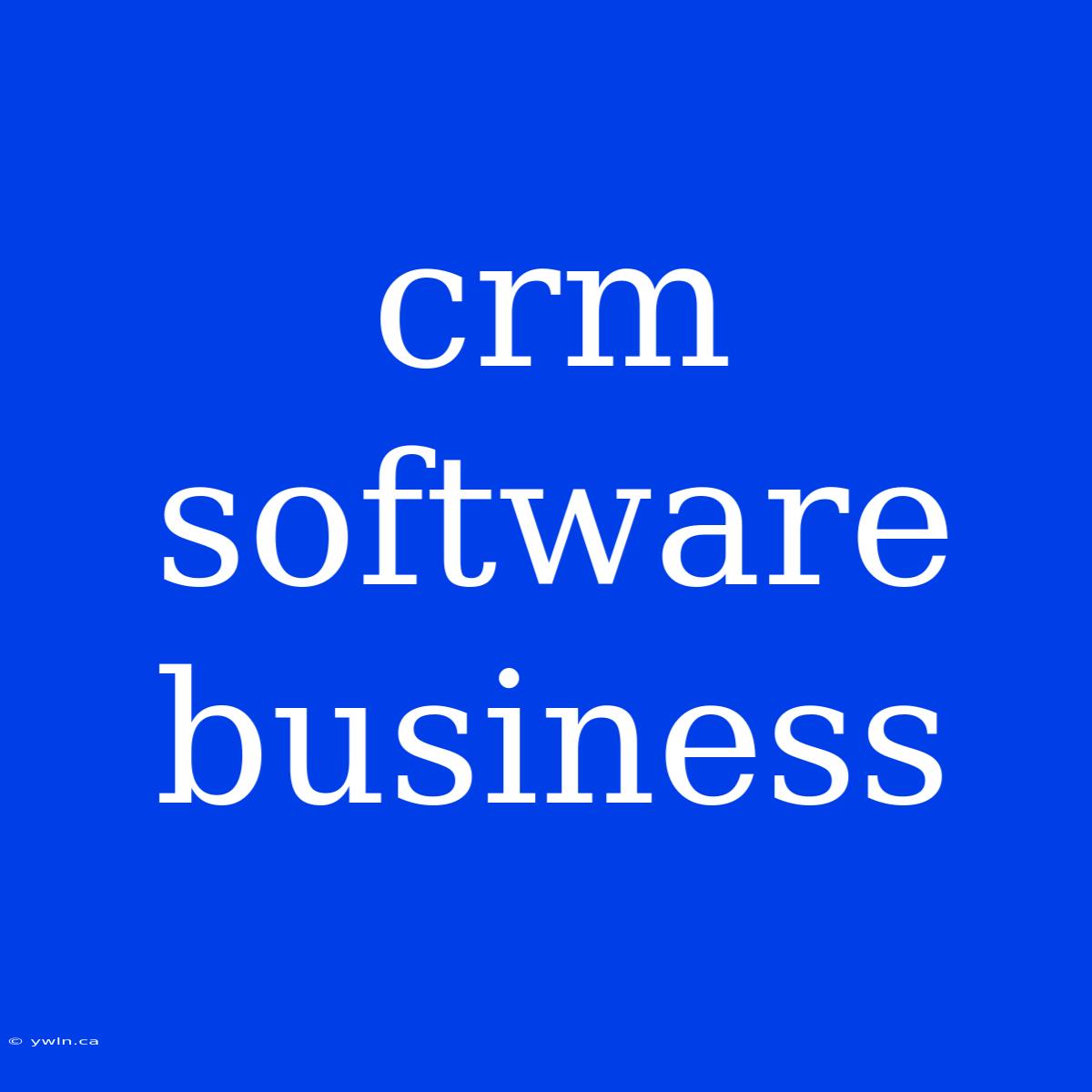 Crm Software Business