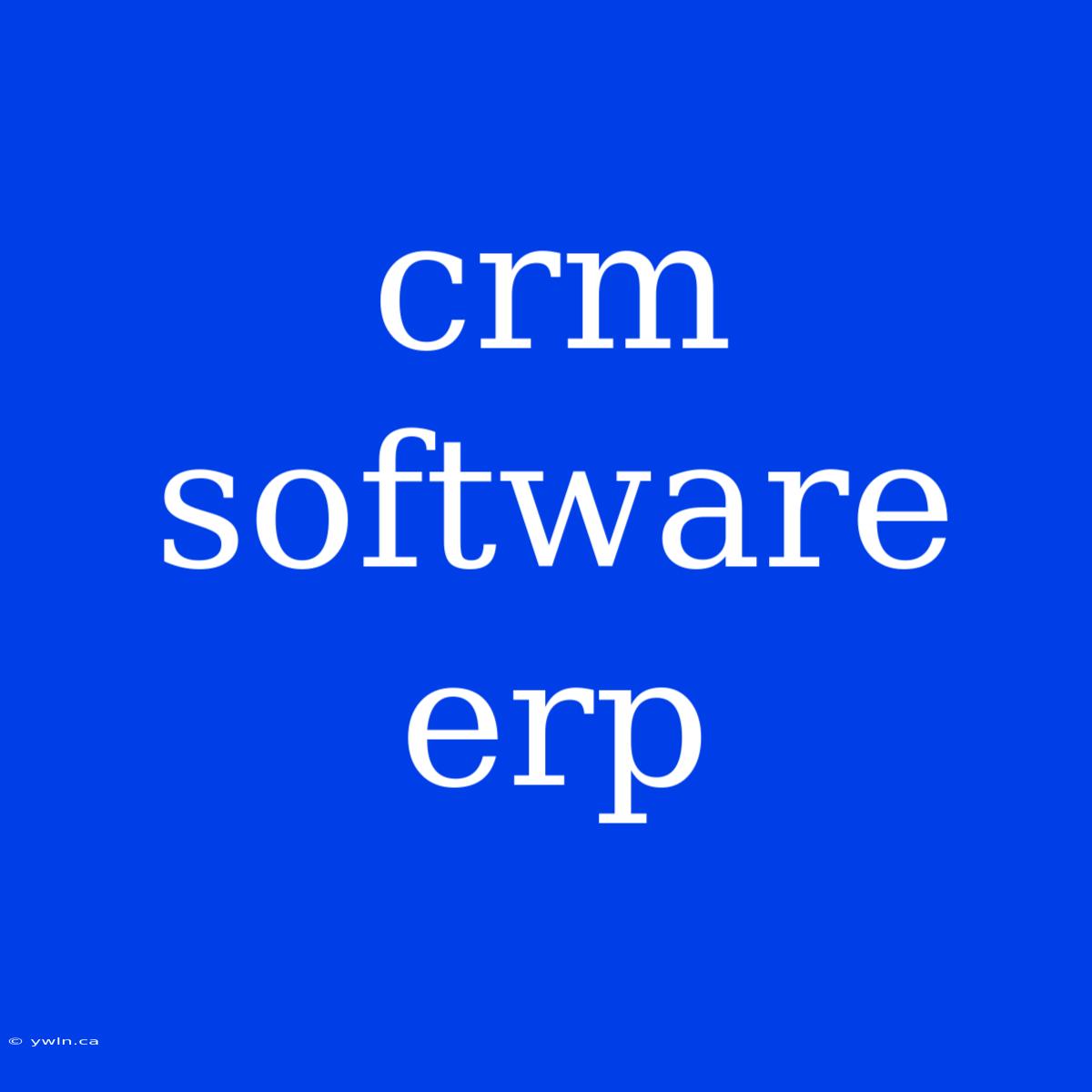 Crm Software Erp