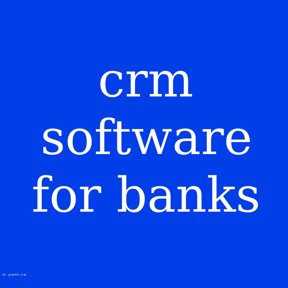 Crm Software For Banks