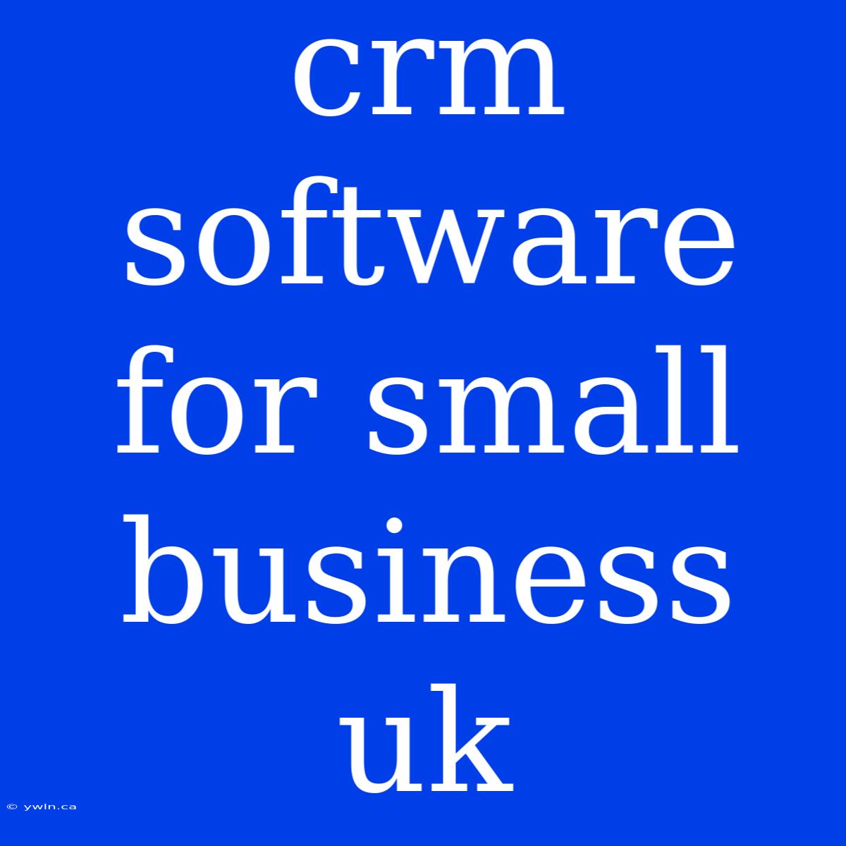 Crm Software For Small Business Uk